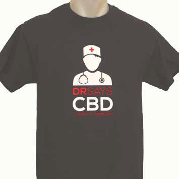 CAMISETA 420 - DOBLE IMPRESION - CBD:DR SAYS - XL (GRIS) - - CAMISETAS 420 - PARAFERNALIA
